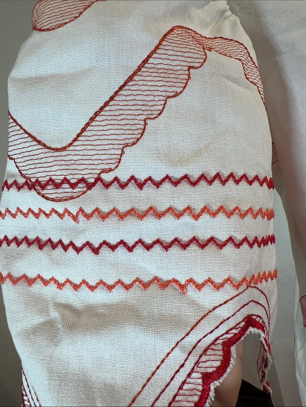 Hyacinth House White Midi Dress with Red Embroidered Detail. Size S. NWOT - Picture 6 of 10